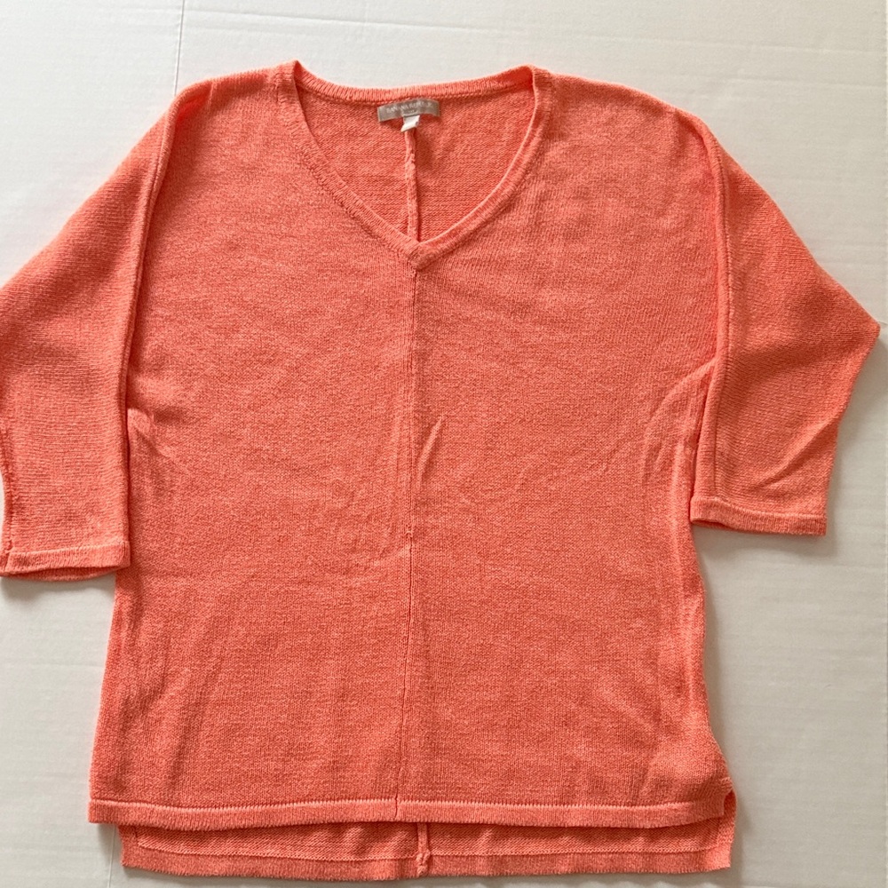 Banana Republic Coral V-Neck  3/4 Sleeve Sweater